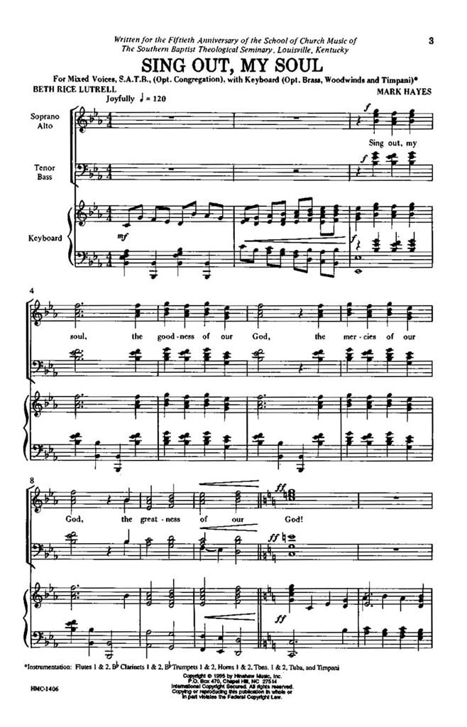 Sing Out, My Soul